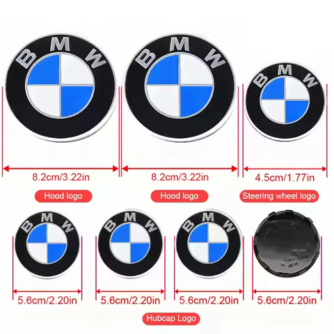 7Pcs Car Front Rear Logo Steering Wheel Center Sticker Hub Covers Accessories For BMW E93 F10 F20 F3
