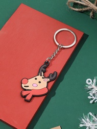 Creative PVC Soft Rubber Christmas Deer Christmas Gift Christmas Candy Keychain