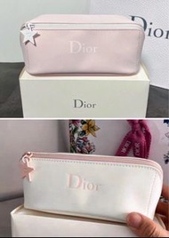 ⭐️Dior Beauty⭐️粉色白色PU皮星星拉鍊化妝包 收納包 筆袋
