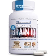 Relaxium BrainIQ Nootropic Brain Supplements | Memory Supplement for Brain Health | Cognitive Supple