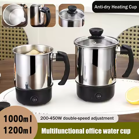 New Mini Anti-Dry-Boil Electric Heating Cup 11/12/13/14cm Portable Travel Electric Kettle Home Kettl