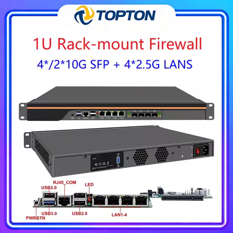 Hot sell 1U Rack-mount Firewall Mini PC Intel N150 4*/2*10G SFP+ 4*i226-V 2.5G LAN Industrial Comput