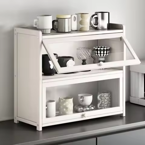 Bamboo Slipper Organizer No Drill Wall Mounted Bathroom Storage Rack Multi-Layer Dustproof Shelf For