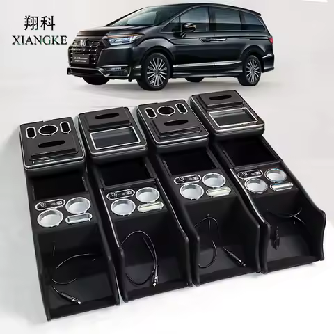Fit for HONDA Odyssey Elyssion Front Armrest Console Box Storage Apartment Wireless Charging Drawer 
