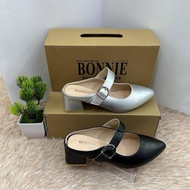 BONNIE KASUT HEELS A8678-7 COLOUR BLACK SILVER TUMIT 1 INCI
