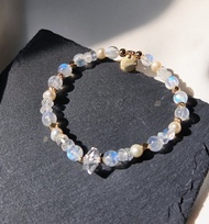 Sharlie/玻璃體藍月光石 赫基蒙/守護愛情 珍珠 水晶手鍊