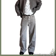 STONE GRAY WIDE STRAIGHT JEANS WHOSE - Wide fit STRAIGHT leg jeans Whose Studio 2037