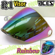 ACES R1 Siang Malam Helmet Visor Smoke / Rainbow / Revo Gold Cermin Visor Motorcycle (VISOR ONLY) AC