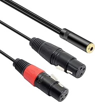 MEIRIYFA Dual XLR to 1/8 Female Adapter, Balanced Mini-Jack(3.5mm) to Microphone Cable, 3.5mm Stereo