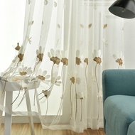 Living Room Bay Window, Bedroom Balcony, Rustic Fresh Curtains, White Gauze Embroidery, Nordic Style