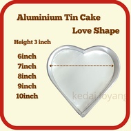 Loyang Heart Shape Loyang Hati Loyang Love ALuminium Heart Tin Cake