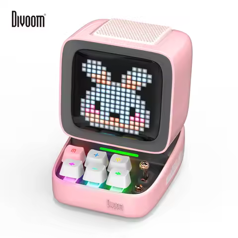 Divoom Ditoo-Pro Portable Bluetooth Speaker Retro Pixel Art Alarm Clock DIY LED Display Board, Cute 