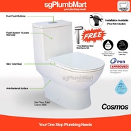 Cosmos Rimless x sgPlumbMart 1-Piece Toilet Bowl 3885 One Piece WC Model A Water Closet S Trap Close