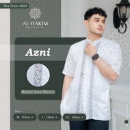 Baju Muslim Pria Koko Premium Lengan Pendek Al Hakim Azni Putih