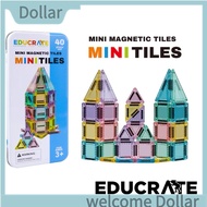 mini magnetic building blocks Educational toys, mini magnetic tiles set of 40 with travel case