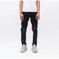 H1 leather patch - Black - Jeans