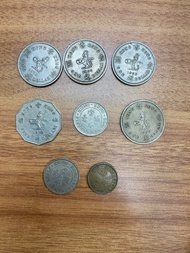 香港硬幣一毫，五毫，壹圓及伍圓，年份1960年 - 1979 年