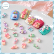 Adfz 50 Pcs Cute Cartoon Tableware Nail Charms 3d Resin Shovel Fork Spoon Nail Art Accessories For D