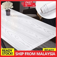 3D White Wood Grain with Silver Texture Wallpaper Self Adhesive Contact Paper Sticker Cabinet Wallsticker Cabinet Sticker Table Top Sticker (Back With Glue)