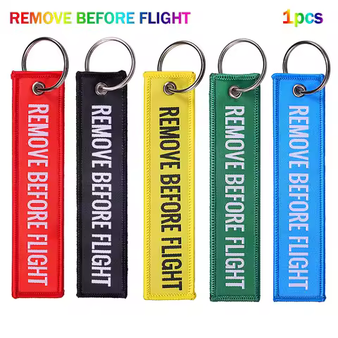 Remove Before Flight Keychain Jewelry Accessories Woven label Keychains Special Luggage Label For Av