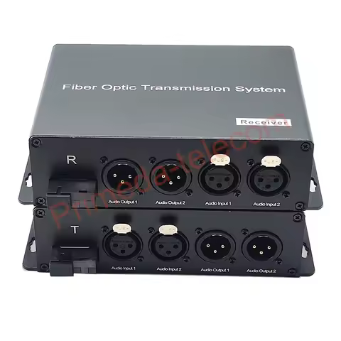 XLR Balanced Audio Fiber Converters Extenders Adapter, ST SC FC Singlemode up to 20Km Multimode 500m