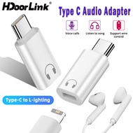 HdoorLink Type C To iOS Headphone Audio Adapter For IOS 16 15 USB C Male To IOS Female Earphone Conv