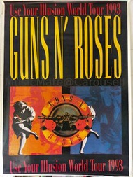 Guns N' Roses Rare M Vintage Huge 1993 UK Subway Promo Poster 50" x 40" 'Use Your Illusion World Tou