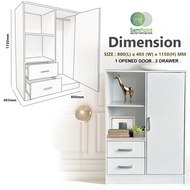 Sampoint _ 4 Door 2 Drawer Kids Wardrobe _ Low Cabinet Bedroom Almari kabinet pakaian _ Almari Baju 