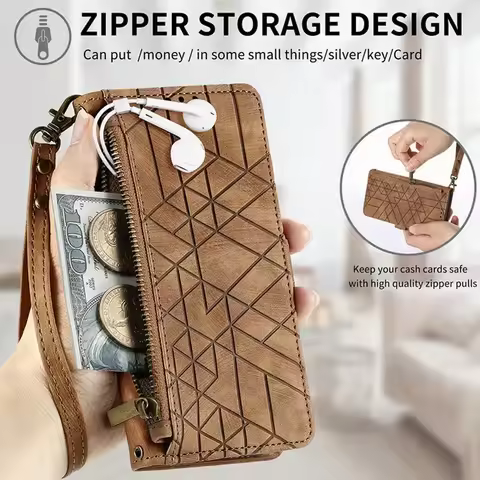 For Xiaomi Poco X8 Pro Max 5G Zipper Leather Wallet Case For Poco F8 Ultra M8 X8 X7 M7 F7 X6 F6 X5 F