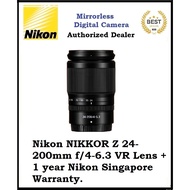 Nikon NIKKOR Z 24-200mm f/4-6.3 VR Lens + 1 year Nikon Singapore Warranty.