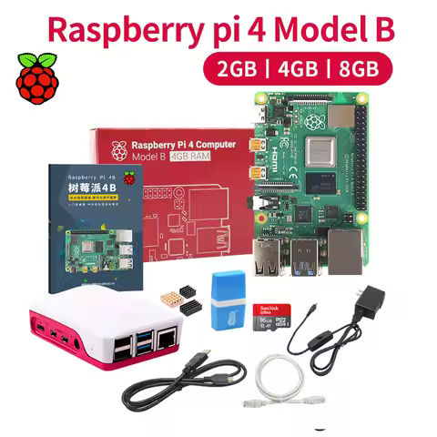 Raspberry Pi 4 kit 2GB 4GB 8GB RAM board + 5MP camera + acrylic box + power supply + card + radiator