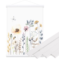 Solid Wood Magnetic Hanger Frame Teakwood Frame Poster Hanging Scroll Calendar Core Hanging Clip 30x