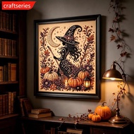 CRAFTSERIES Halloween Ghost Pumpkin Lantern Pearl Art Diamond Painting DIY Set 3D Handmade Pearl Cra