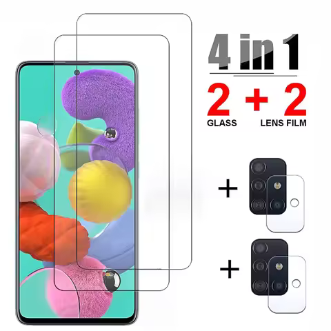 4in1 Tempered Glass for Samsung Galaxy A51 A52 A32 5G A21s Camera Len Screen Protector for Samsung A