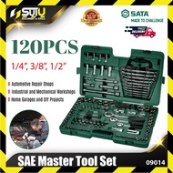 SATA 09014 120PCS SAE Master Tool Set 1/4" / 3/8" / 1/2" (6PT)
