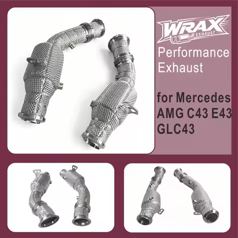 WRAX Exhaust for Mercedes AMG C43 E43 GLC43 SS304 Seamless Welded Deep Sport Sound Downpipe Vehicle 
