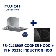 FUJIOH FR-CL1890R Made-in-Japan OIL SMASHER Cooker Hood (Recycling) + FH-ID5230 Induction Hob with 3 Zones