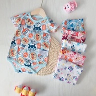 Newborn Baby Clothes 100% Cotton Short Sleeve Baby Romper 0-24 Months WIth AnpanMan Design / 豆豆安抚巾