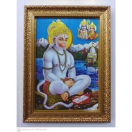 Hanuman Photo Frame Anjeeneyar - Medium Size (27cm x 20cm)