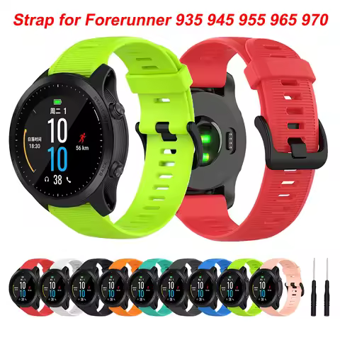 22mm Silicone Sports Strap For Garmin Forerunner 970 965 955 Solar 945 935 745 Watch Band Bracelet F