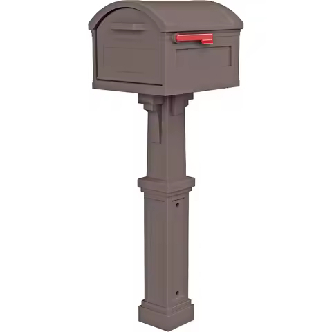 Gibraltar Mailboxes GHC40M01 Grand Haven Decorative Package Mailbox, Mocha