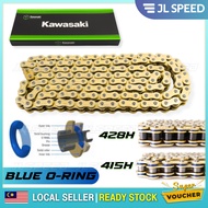KAWASAKI MOTORCYCLE ORING GOLD CHAIN 415 / 428 HPO X 132L HEAVY DUTY RANTAI EMAS Y15 Y16 LC 135 RS15