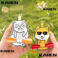 KAREN1 Upgrade Egg Cat Keychain, Double-leaf Capybara Cartoon Keychain, Gifts Egg Fan Keychain Bag A