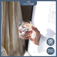 【GOOD DAZE】Twisted Whiskey Drink Glasses Trendy Unique Glass Whisky日式扭纹威士忌酒杯 创意异形玻璃杯子  Gelas Minum Wiski Twisted Bergaya