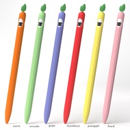 เคสสำหรับ Apple Pencil Genรุ่นที่1 2nd ดินสอ iPad เคสซิลิโคนลายผักน่ารักสำหรับ ปลอกปากกาแฟชั่นฝาปิดซิลิโคนนิ่มสวยงามกระเป๋ Pencil Gen 2 1 เคสป้องกัน