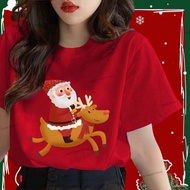 (24 Hours Delivery) Angle Official Merry Christmas T-shirt Santa Claus Tree Print T76