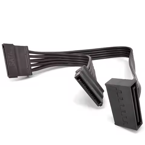 15PIN SATA Power Supply Cable To 2 SATA Mining Extension Cable For Hard Disk HDD Power Cable For SSD