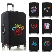 Sarung koper Cover koper Luggage Protective Cover Luggage Case Footprints Printed Elastic Dust Cover