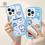 Phone Case OPPO A78 5G A17 A57 2022 4G A77 5G A77S A55 A17K A16 A15 A54 A12 A3S A5 A7 A5S A15S A31 A53 A9 2020 A96 A76 Cute Doraemon Wavy Silicone Soft Case