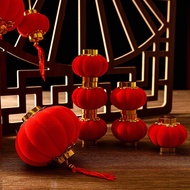 30PCS 新年灯笼 Flocked Lantern String New Year Festive Red Lantern Hanging Tree Small Lantern Outdoor In